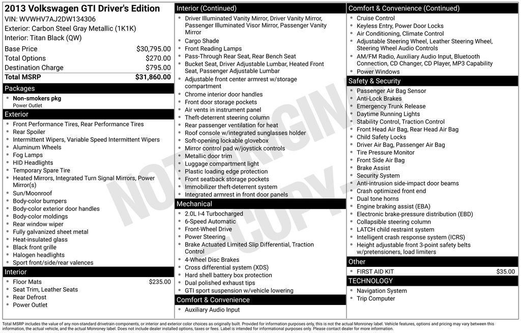 2013 Volkswagen GTI Driver's Edition