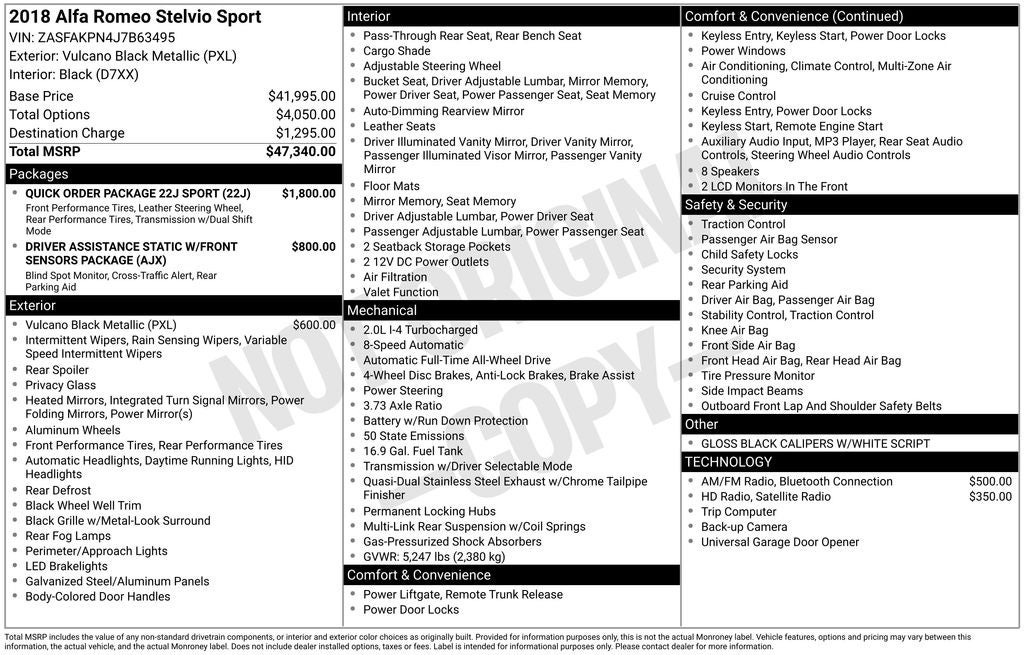 2018 Alfa Romeo Stelvio Base