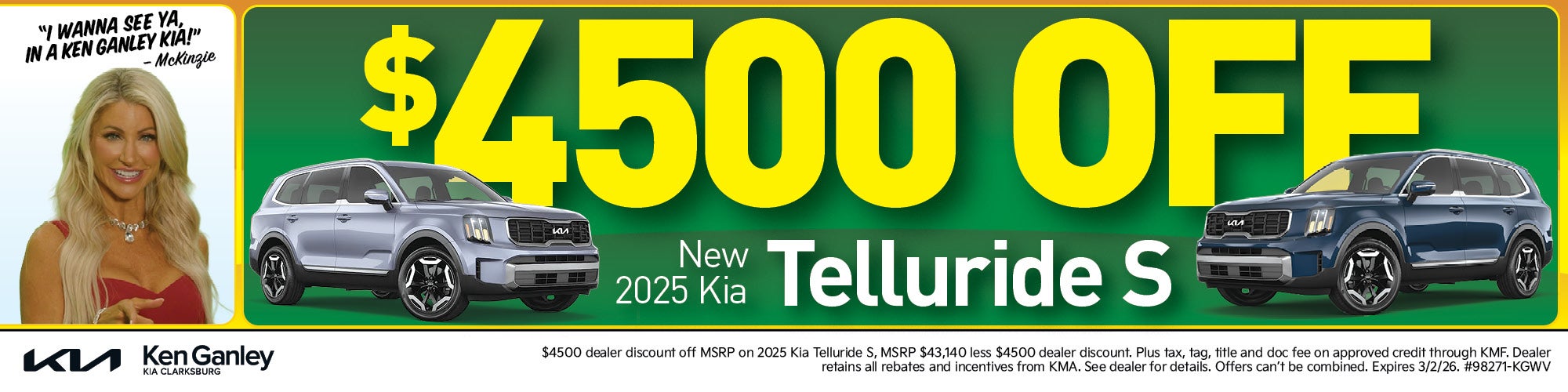 $4500 Off 2025 Kia Telluride