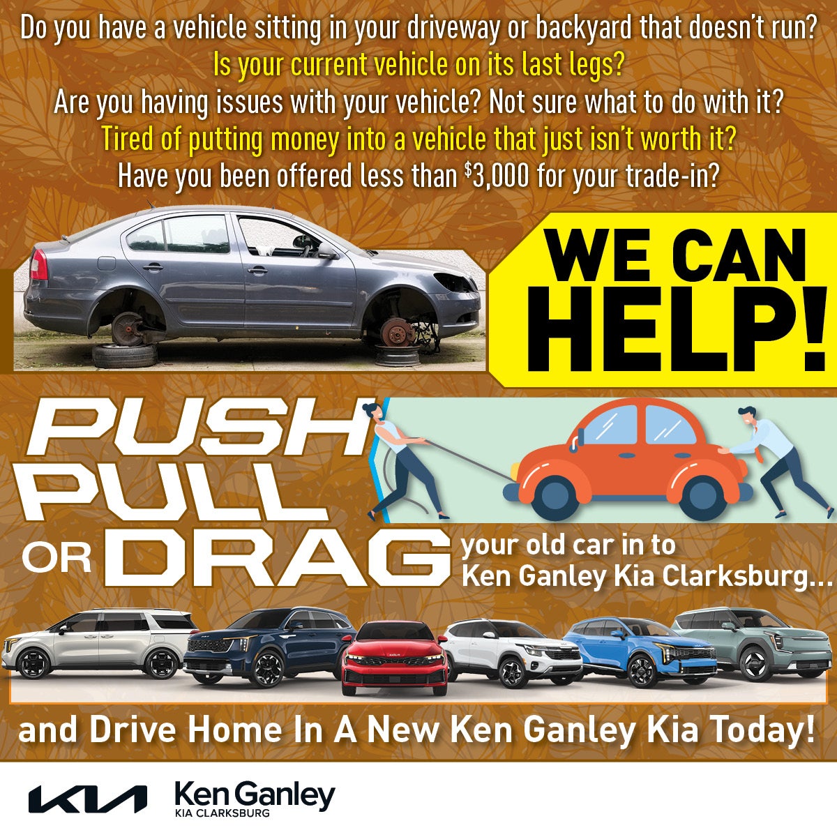 Get at least $3,000 for your trade at Ken Ganley Kia Clarksburg